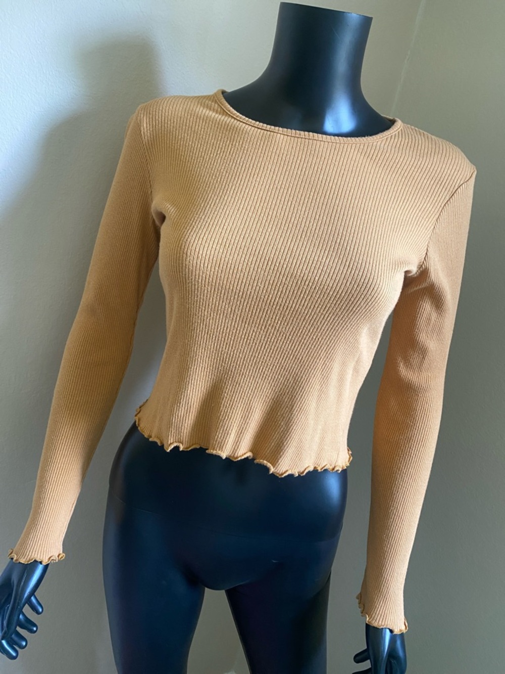 Altar'd State Cotton Ribbed Long-Sleeve Top